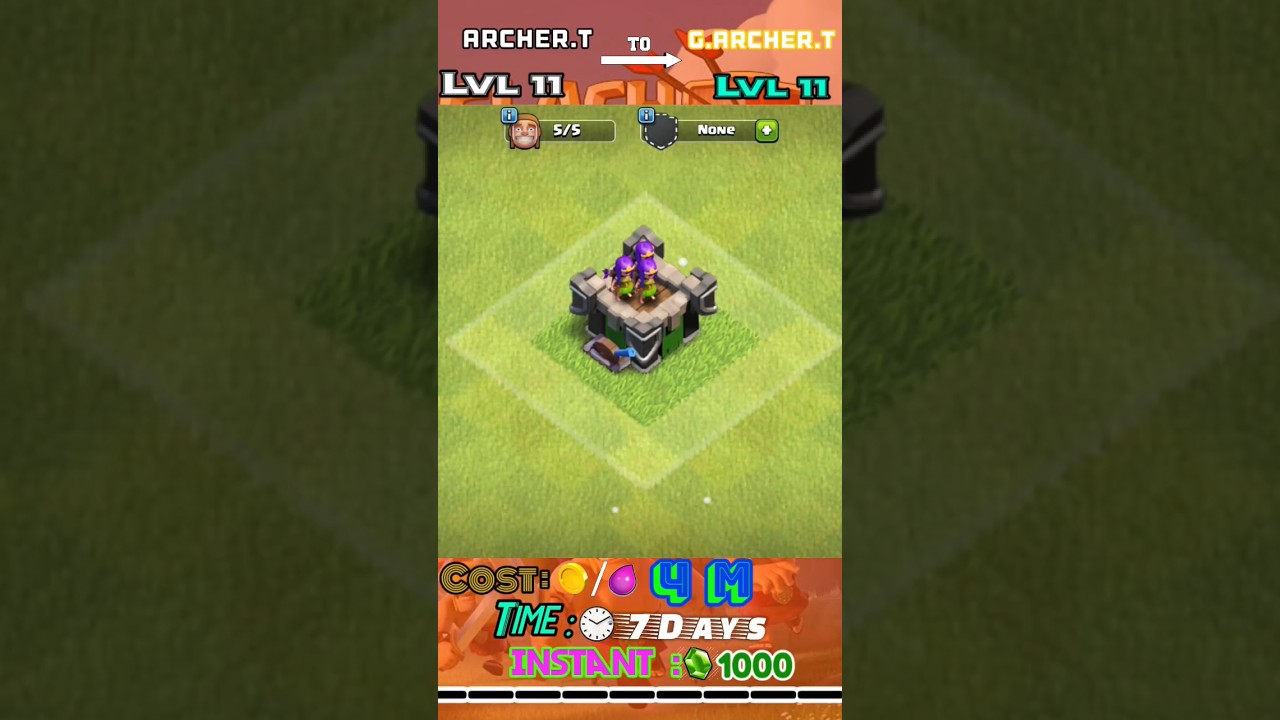 GEAR UP Archer Tower Lvl 11 || Clash Of Clans (COC) #clashofclans #archertower