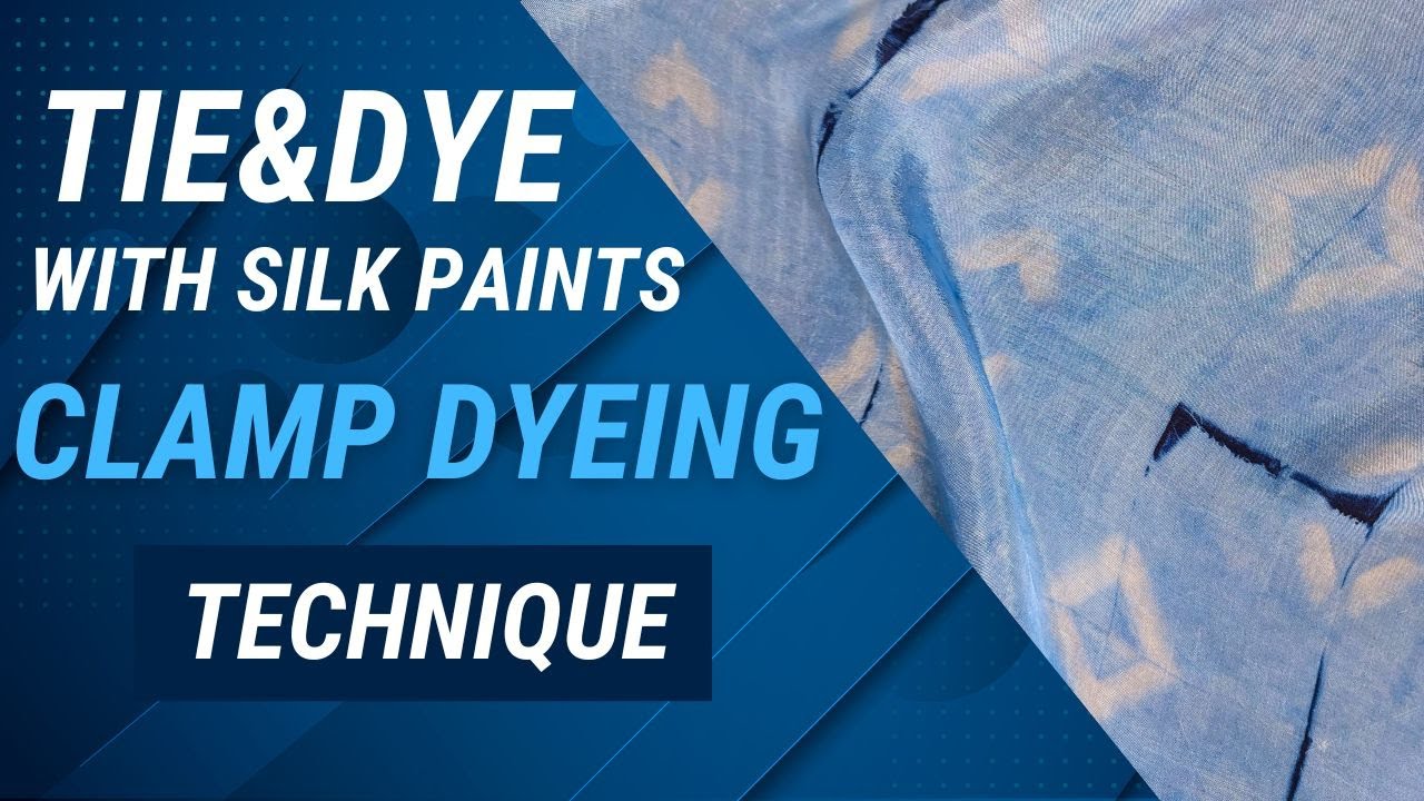 Clamping dyeing technique with silk paints | step by step tie and dye tutorial