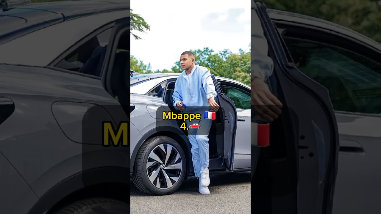 Football players with their cars