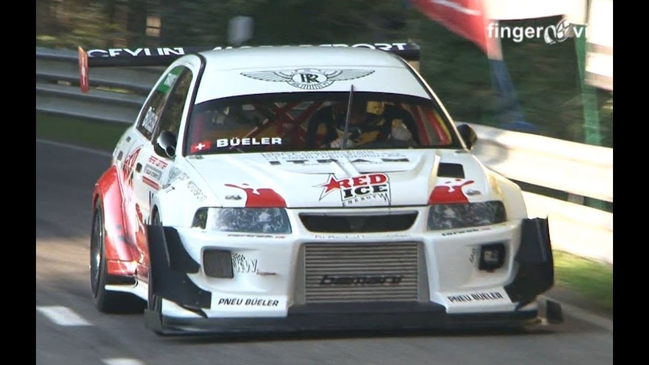 Mitsubishi Lancer EVO RS Turbo & Supercharger 800 HP, Martini BMW, full Onboard at Swiss Hillclimb