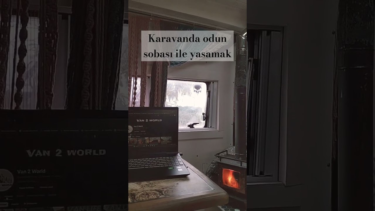 Odun sobası ile karavan keyfi❄️ @Van2WorldYouTube #vanlife #karavan #snow #winter #Peace #relaxing