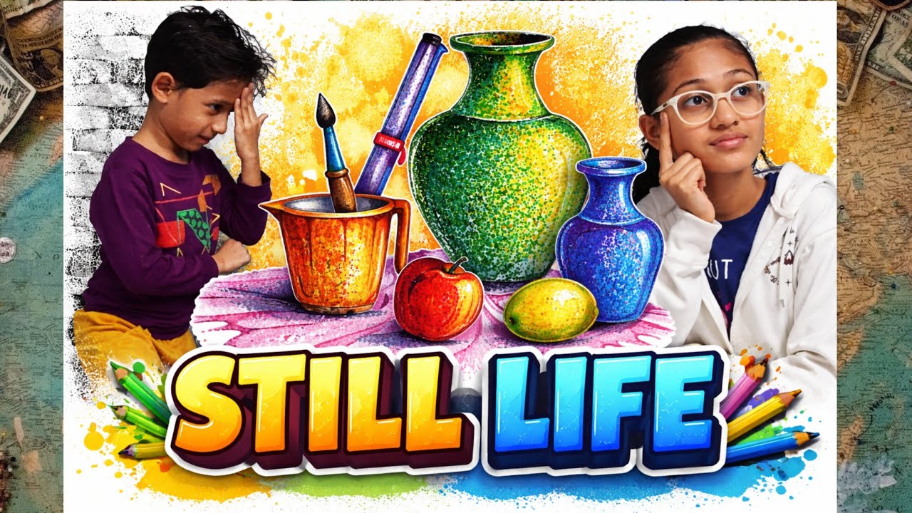 STILL LIFE DRAWING WITH COLOURING SKETCH PEN | स्टिल लाइफ ड्राइंग विथ कलरिंग स्केच पेन