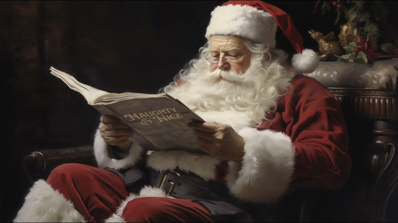 Naughty or Nice? | Santa | Turn Your TV Into Art | Vintage Art Christmas | Holiday Art Screensaver