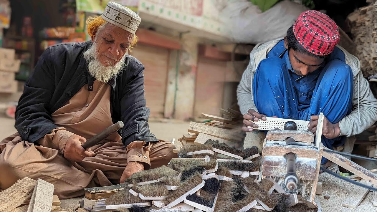 Mass Production Of Shoe Brushes From Animal Hairs | 100 Years Old Historical Shop In Town