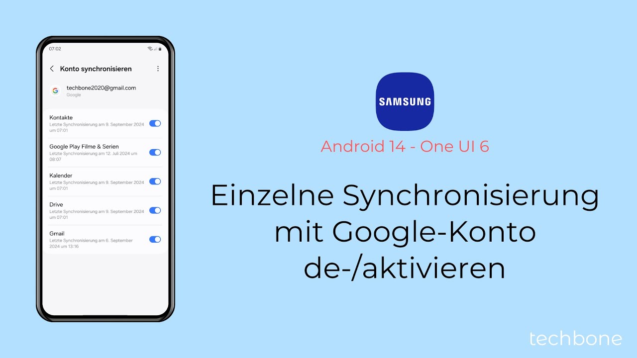 Einzelne Synchronisierung mit Google-Konto de-/aktivieren - Samsung [Android 14 - One UI 6]