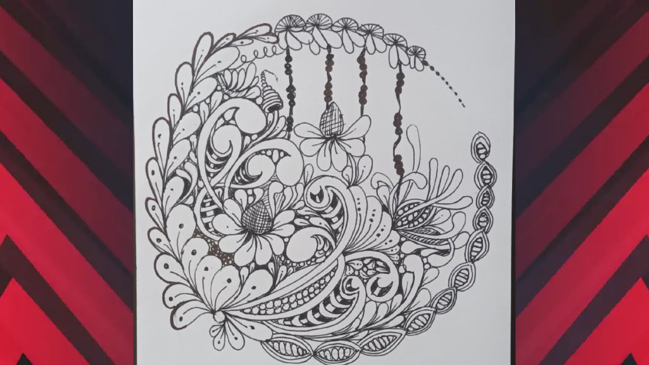 Circular Tangle No-1//Creative Idea Of Zentangle Pattern art// Pattern // free hand pattern