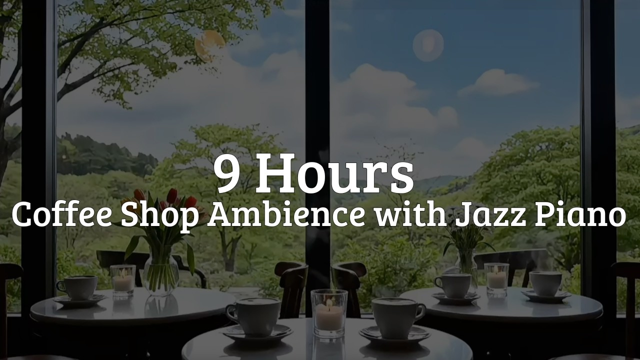 9 Hours Coffee Shop Ambience with Jazz Piano ☕ Deep Focus, Study & Stress Relief Music