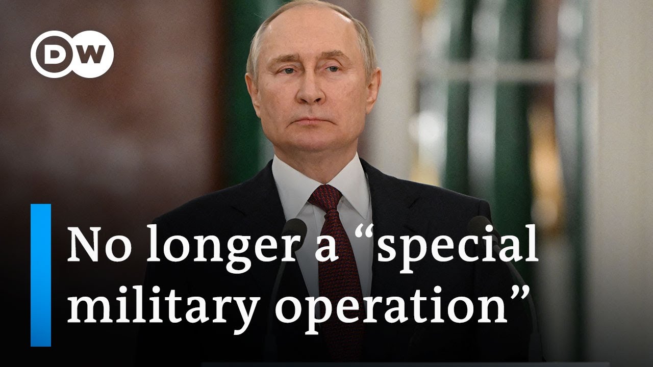 Putin refers to war in Ukraine as a war for first time | DW News