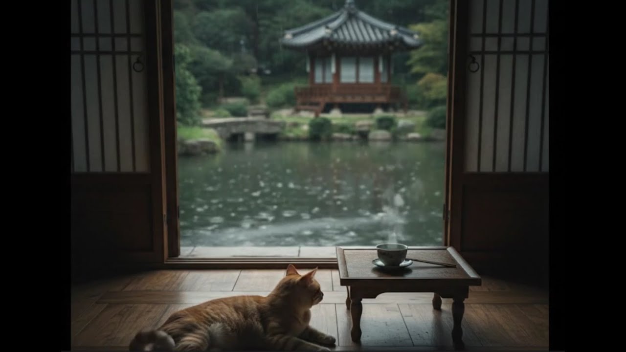 Rainy Night with a Cat & Warm Tea ☕🐈 | Piano & Rain Sounds ASMR | 고양이와 비 오는 밤 | 猫と雨の夜 ASMR