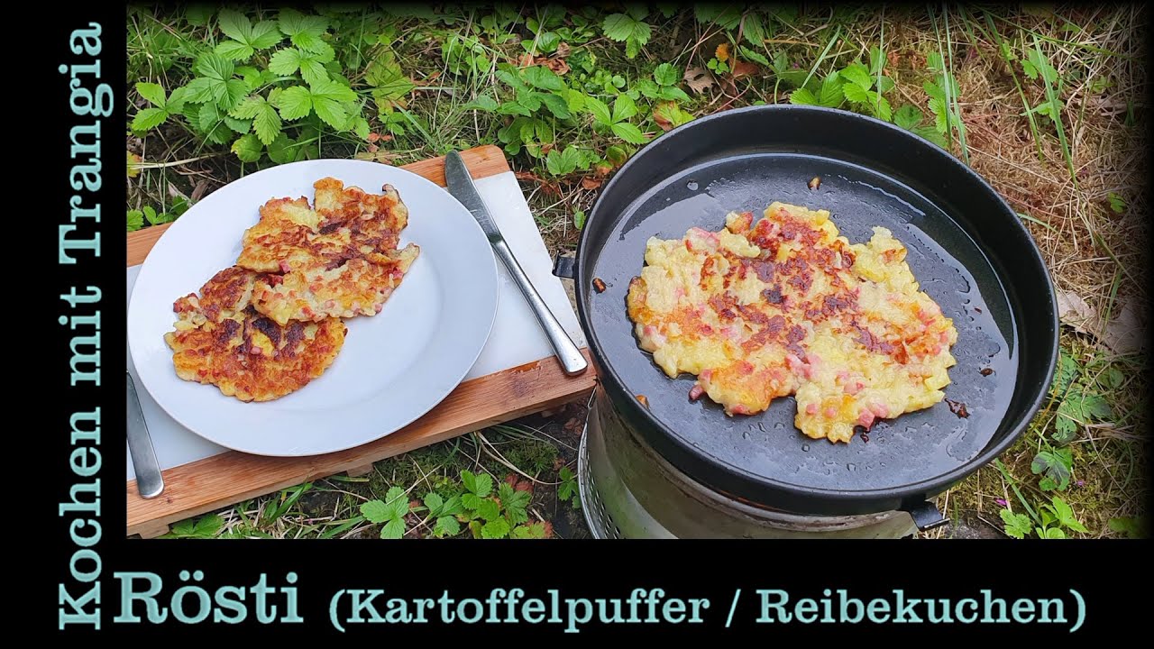 Draußen Kochen mit Trangia: Rösti (Kartoffelpuffer, Reibekuchen) (Bushcraft Outdoor Camping Rezept)