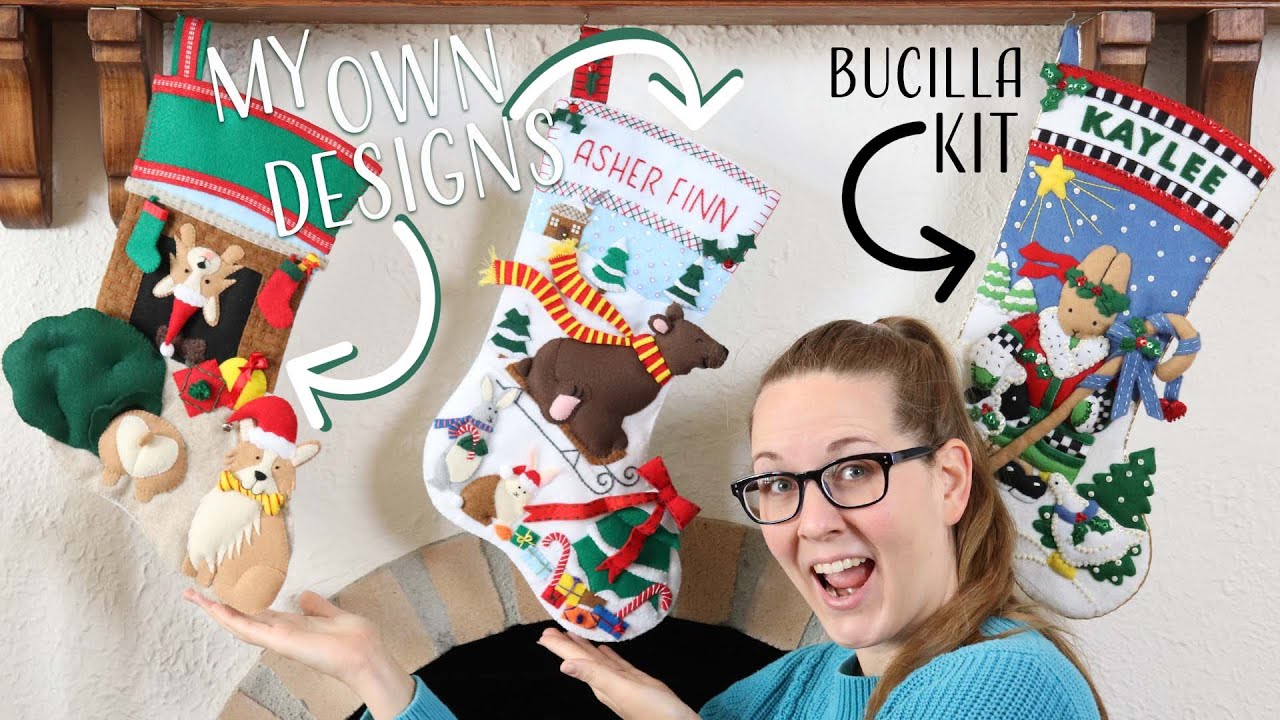 Designing My Own Felt Christmas Stockings (Bucilla Style)