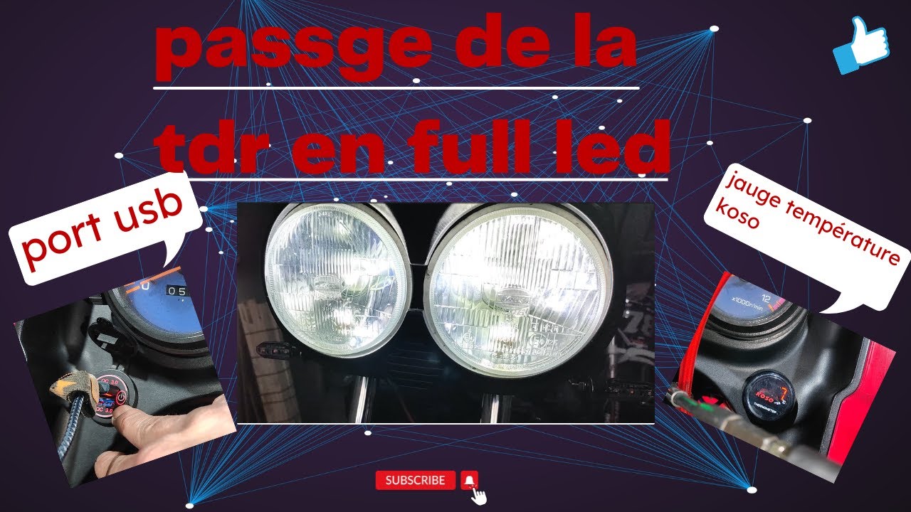 ya 125 tdr passage full led , port usb , jauge température koso , cligno led