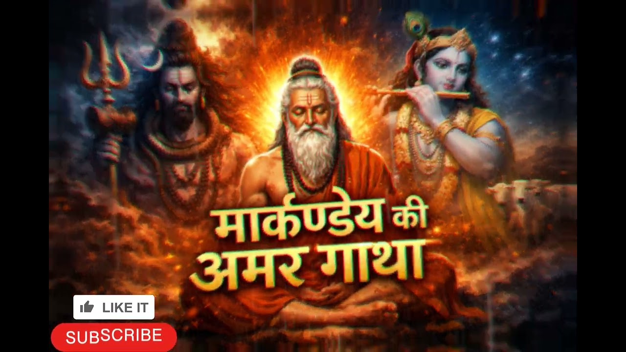 मार्कण्डेय ऋषि की अमर गाथा | मृत्यु पर विजय की कथा । Shiva Vishnu Krishna Story।#viral#video।part.42