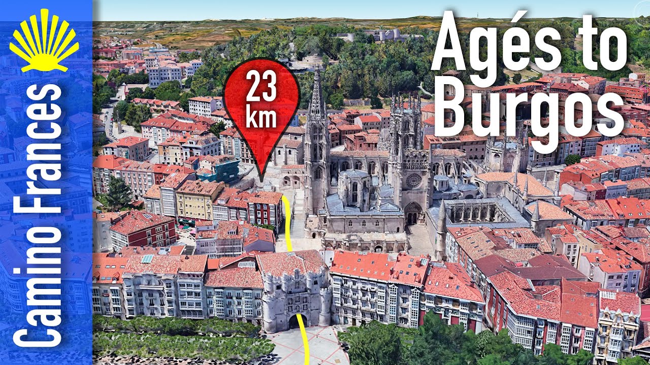 Camino Frances Map 13 | Burgos | Ag&eacute;s to Burgos 22.8 km