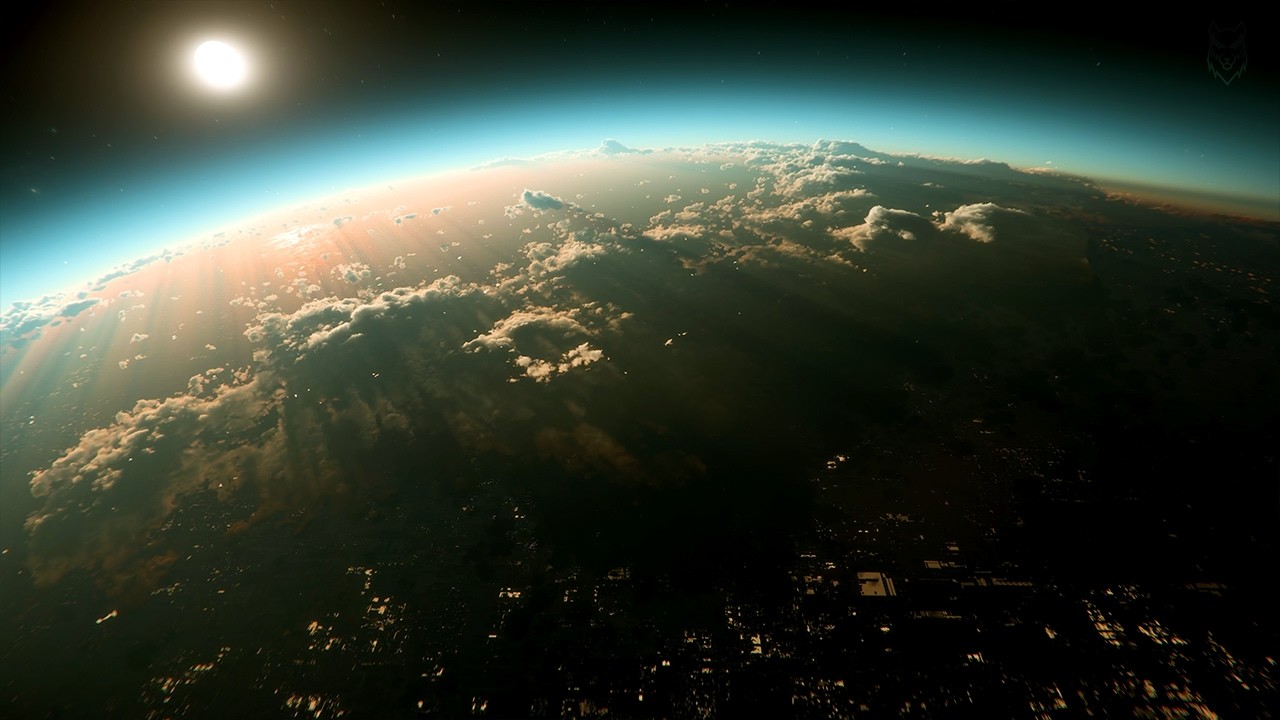 Star Citizen Ambience | ArcCorp – Planetview Sunset | White Noise Soundscape
