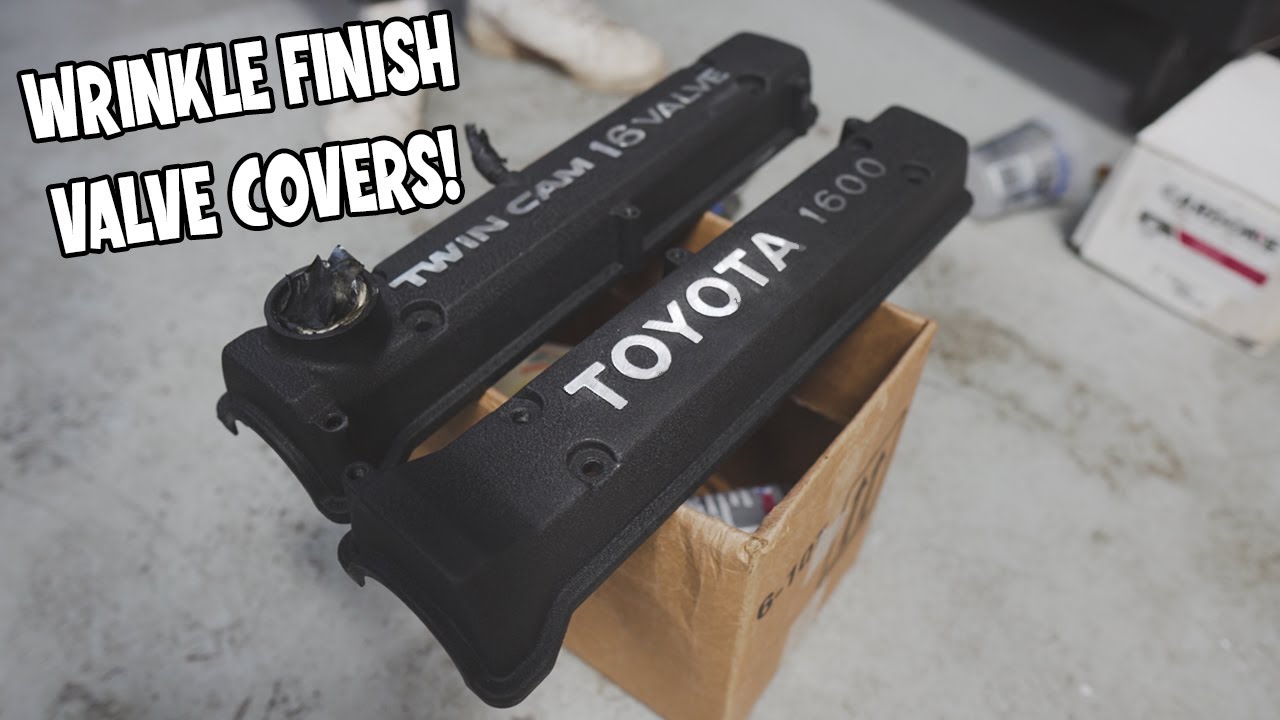 WRINKLE PAINTING VALVE COVERS (AE86 BUDGET BUILD) + PAINTING ENGINE BAY