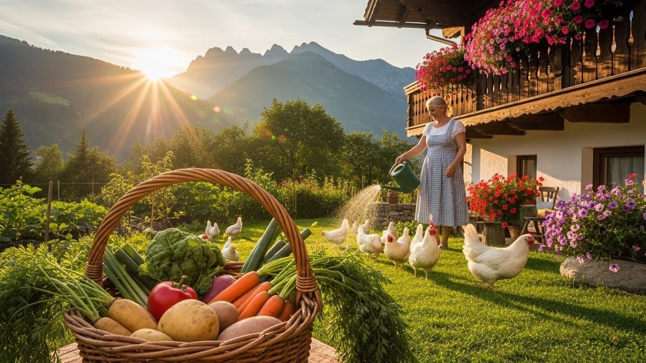 Harvesting [GIANT POTATOES] & Gardening, Raising Poultry – Beautiful Alpine Countryside Life.