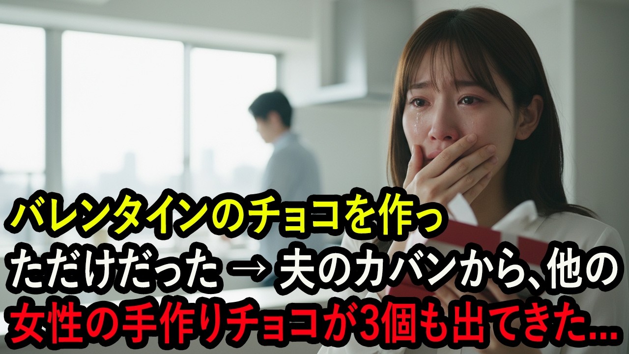 バレンタインのチョコを作っただけだった → 夫のカバンから、他の女性の手作りチョコが3個も出てきた