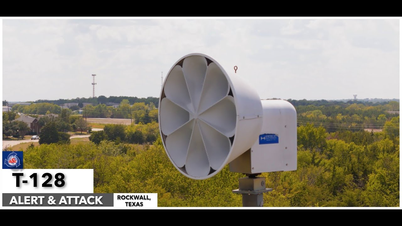 Rockwall Texas siren test ASC T-128 attack