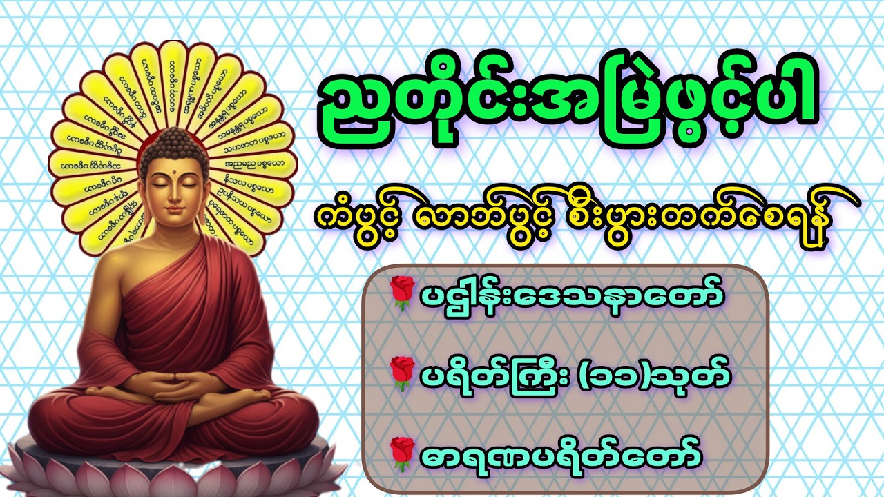 ☘️🌍ညစဥ်ဖွင့်ထား၍ အိပ်စက်အနားယူပါ ပဋ္ဌာန်း နှင့် မေတ္တာပို့ - ဘေးအန္တရာယ်ကင်းစေသောတ‌ရားတော်များ🙏🙏🙏