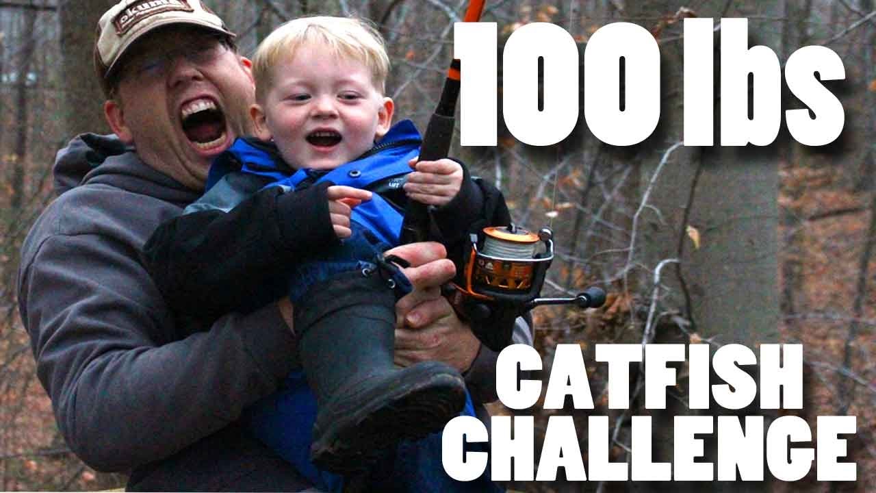 100 lb catfish challenge!!! - Fishing for catfish -  catching 100lbs of catfish! fishing challenge