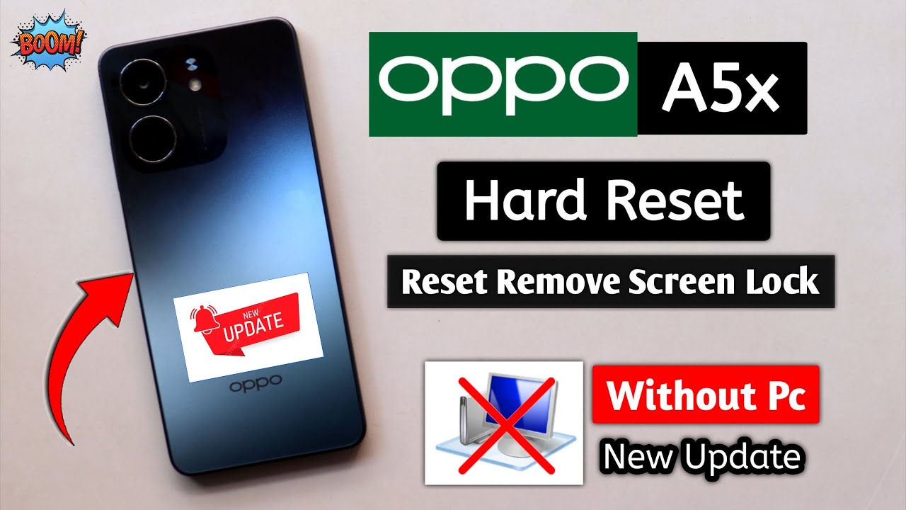 Сброс настроек Oppo A5x без ПК | Удаление блокировки экрана, PIN-кода, пароля и графического ключ...