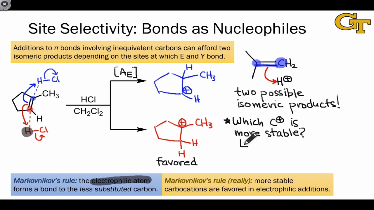 22.03 Site Selectivity and Stereoselectivity in Electrophilic Additions