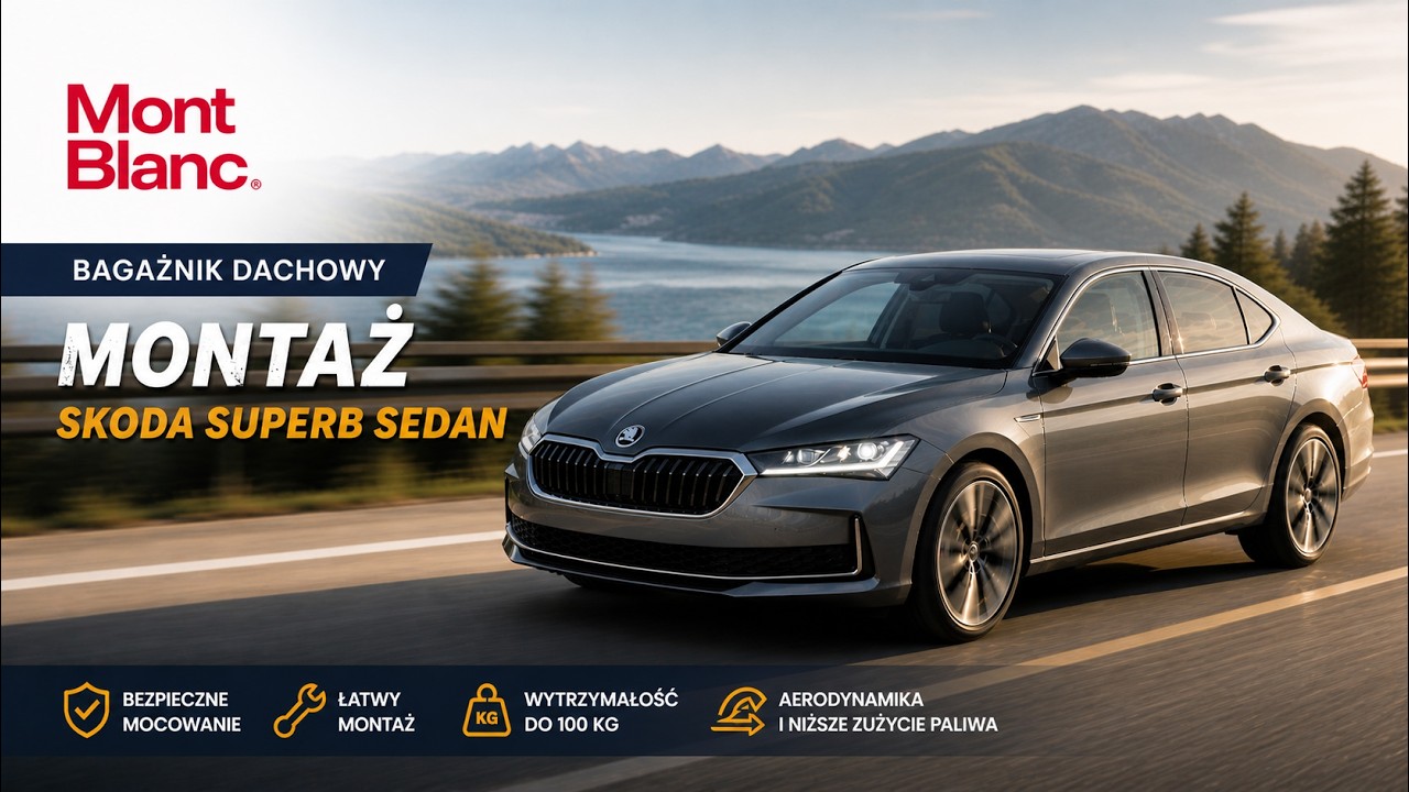 Skoda Superb III  - bagażnik dachowy MONT BLANC. Montaż w kilka minut !