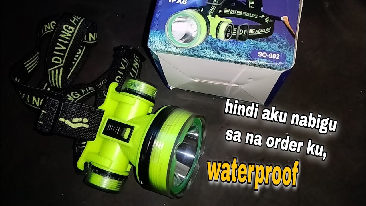 DIVING HEADLIGHT Waterproof. napaka gandang flashlight solid na solid ang tibay