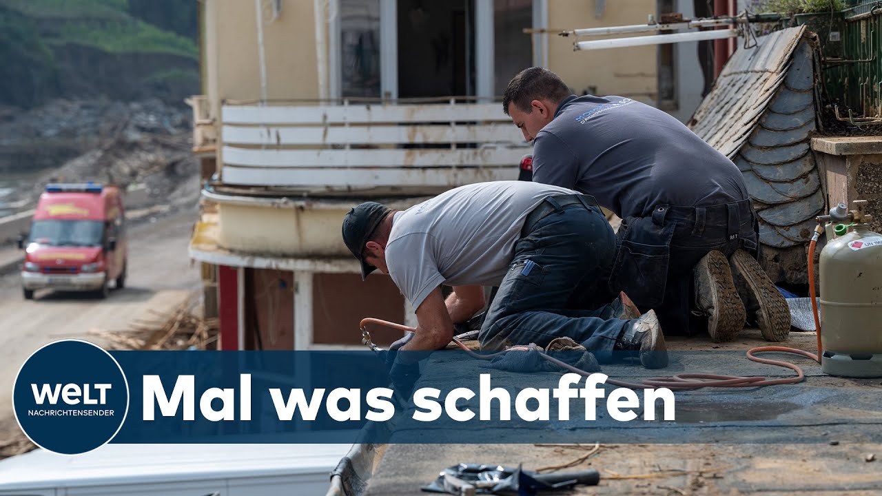 AHRTAL: Mitten im Ahrtal entsteht eine Handwerkerstadt - Hunderte Helfer im Einsatz