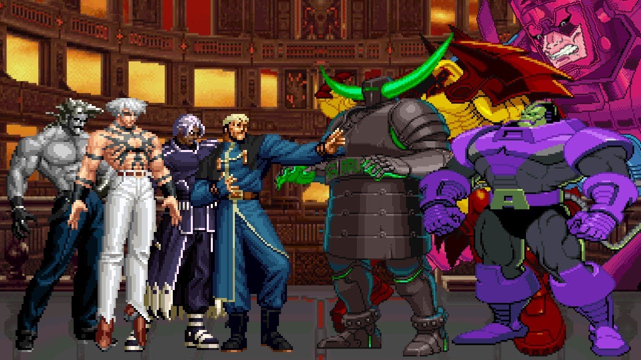 KOF Super Bosses Team VS Marvel Giant Team | KOF MUGEN