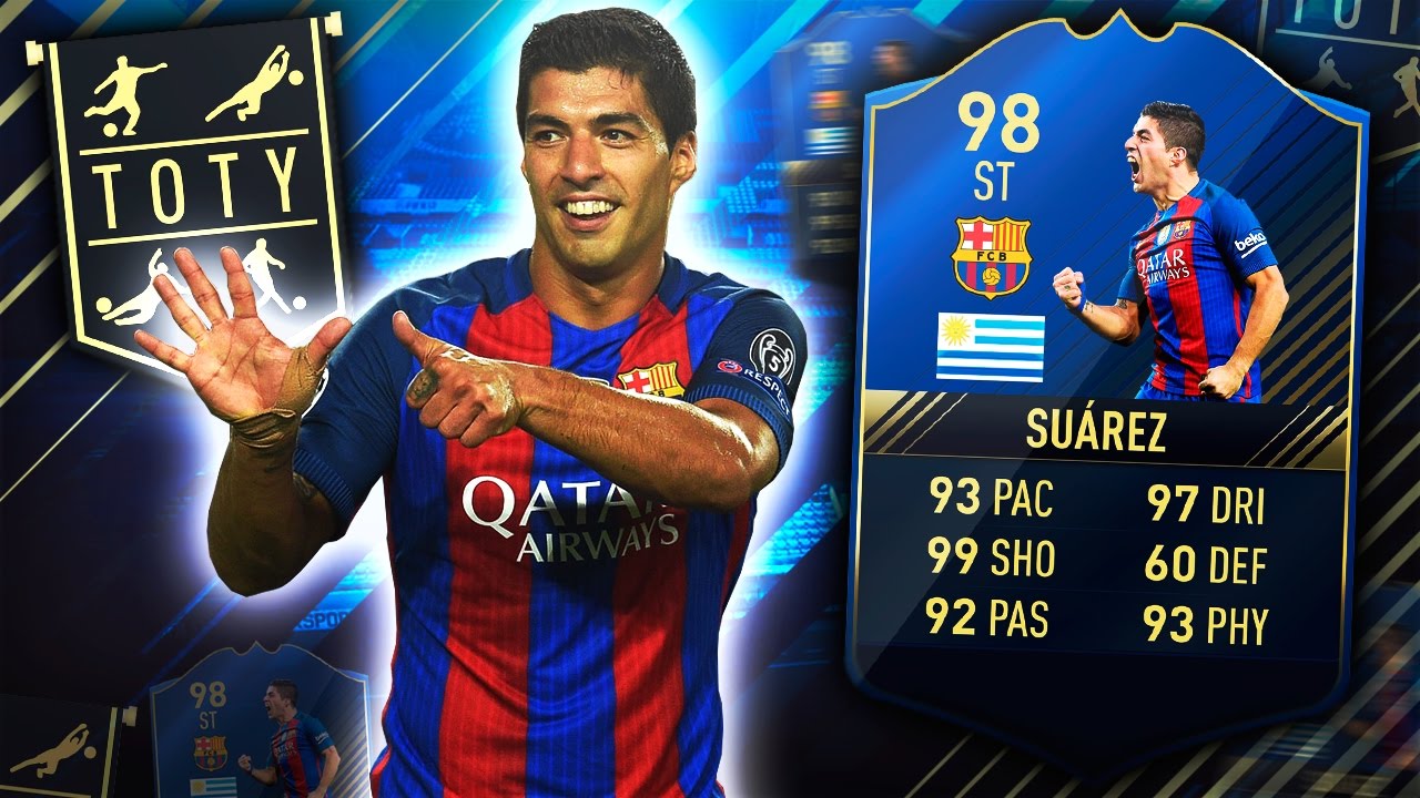 TOTY SUAREZ 98!! IS HE WORTH 4,500,000? FIFA 17 ULTIMATE TEAM