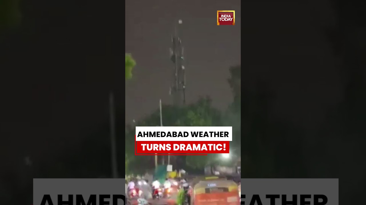 Gujarat Weather Alert! Strong Winds and Rain Lash Ahmedabad #weather #gujrat #ahmedabad #rain #wind