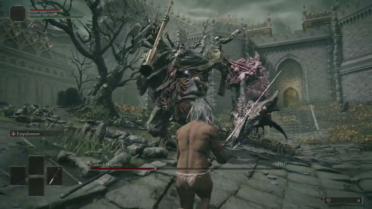 NG+7 RL1 - Godrick with +0 weapon - no talisman/buffs/ashes/aux/hit/WA
