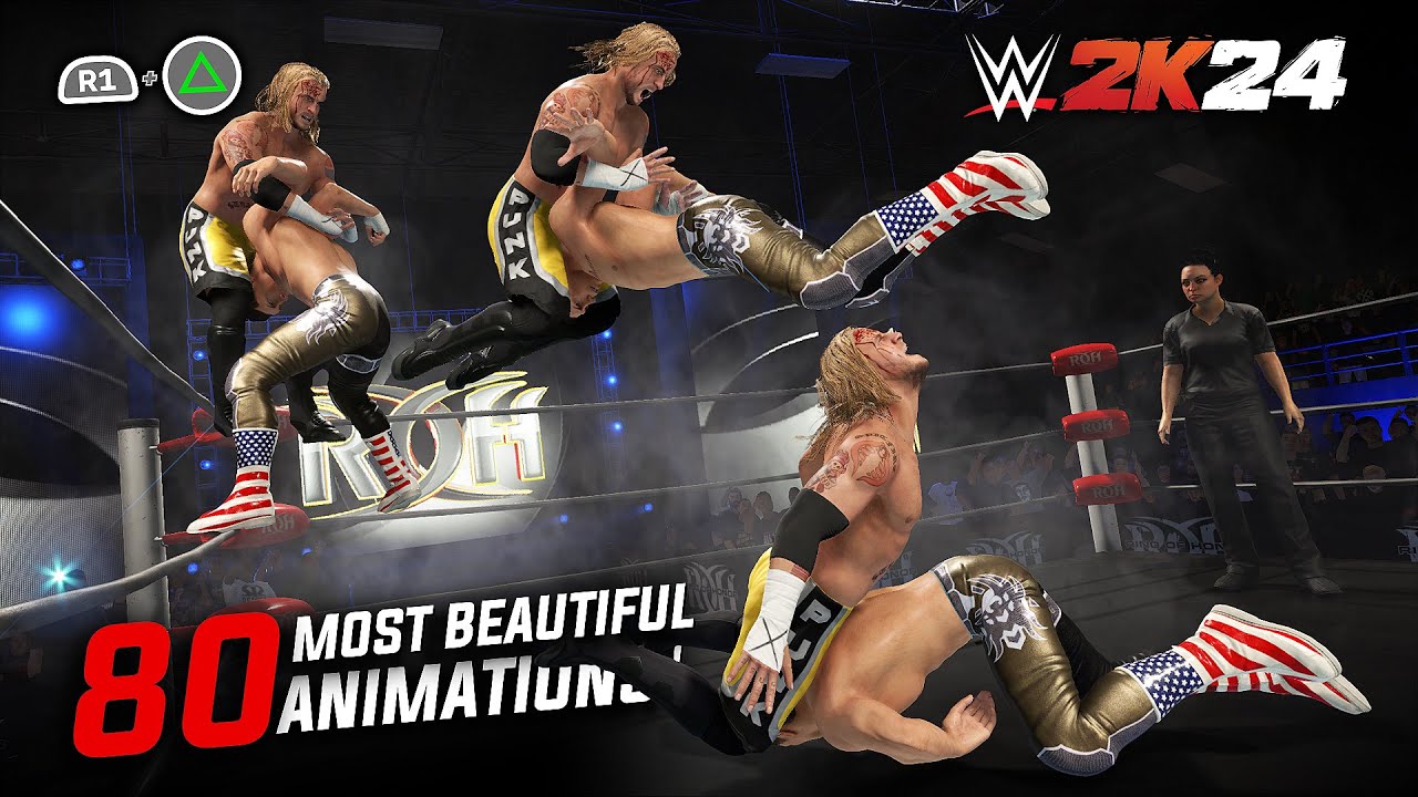 WWE 2K24: НОВЫЕ самые красивые движения (дополнение включает анимацию)