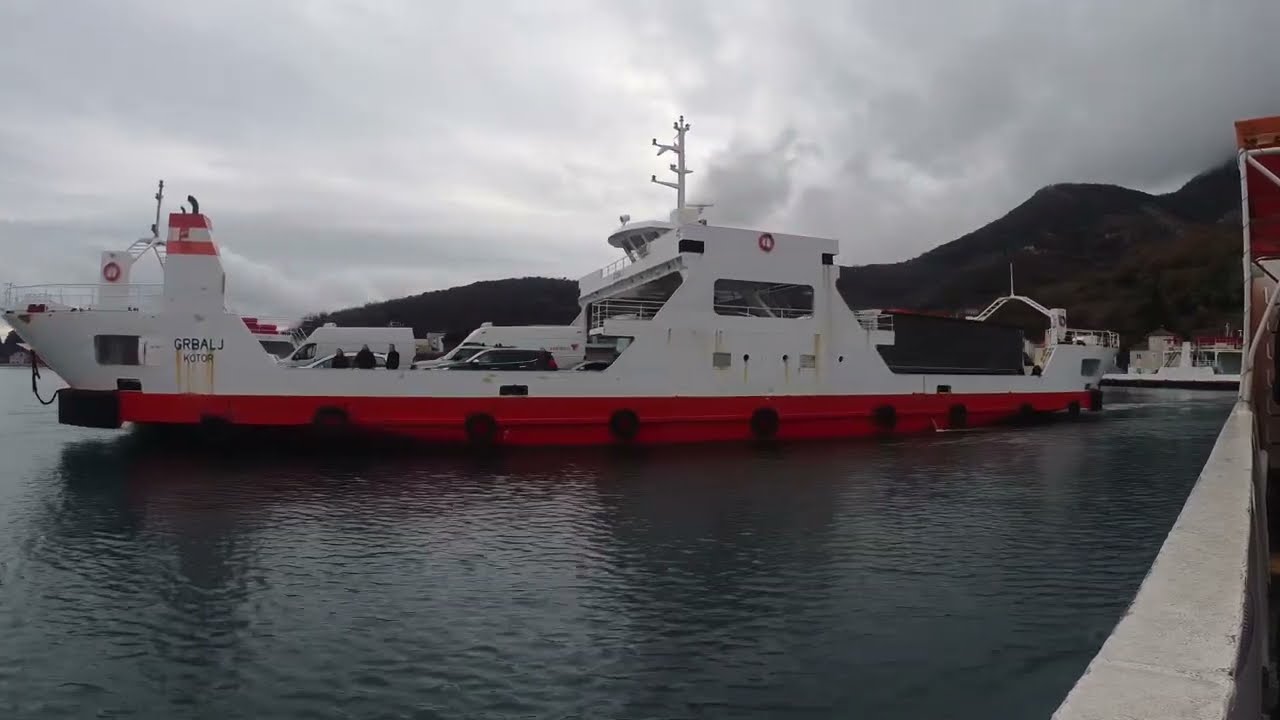 Montenegro Lepetane-Kamenari Ferry ride on my way to Herceg Novi from Tivat. Free for Pedestrians 