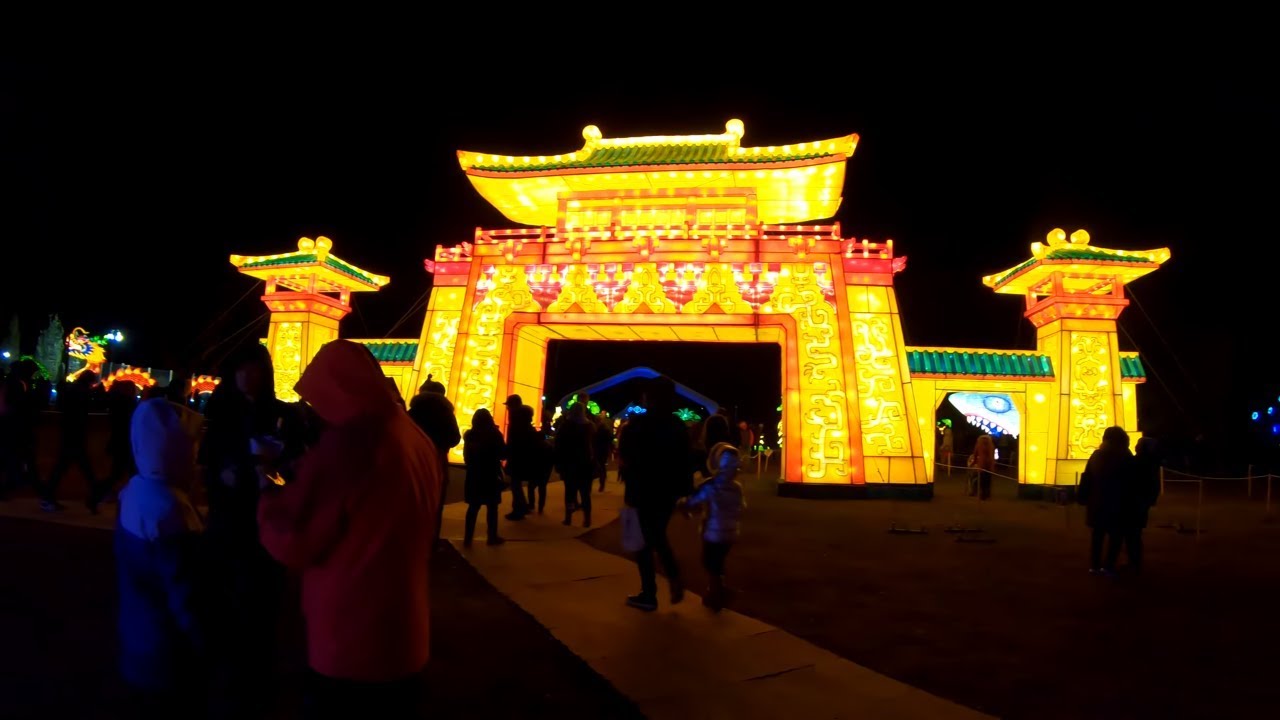 ⁴ᴷ⁶⁰ Walking the NYC Winter Lantern Festival 2018 at Snug Harbor Cultural Center, Staten Island