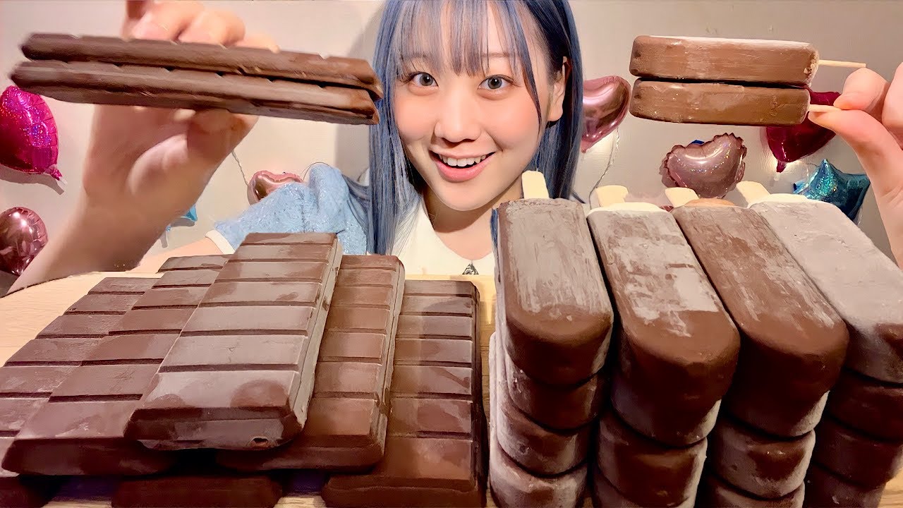 ASMR Хрустящее шоколадное мороженое【русские субтитры】【Mukbang/ Eating Sounds】