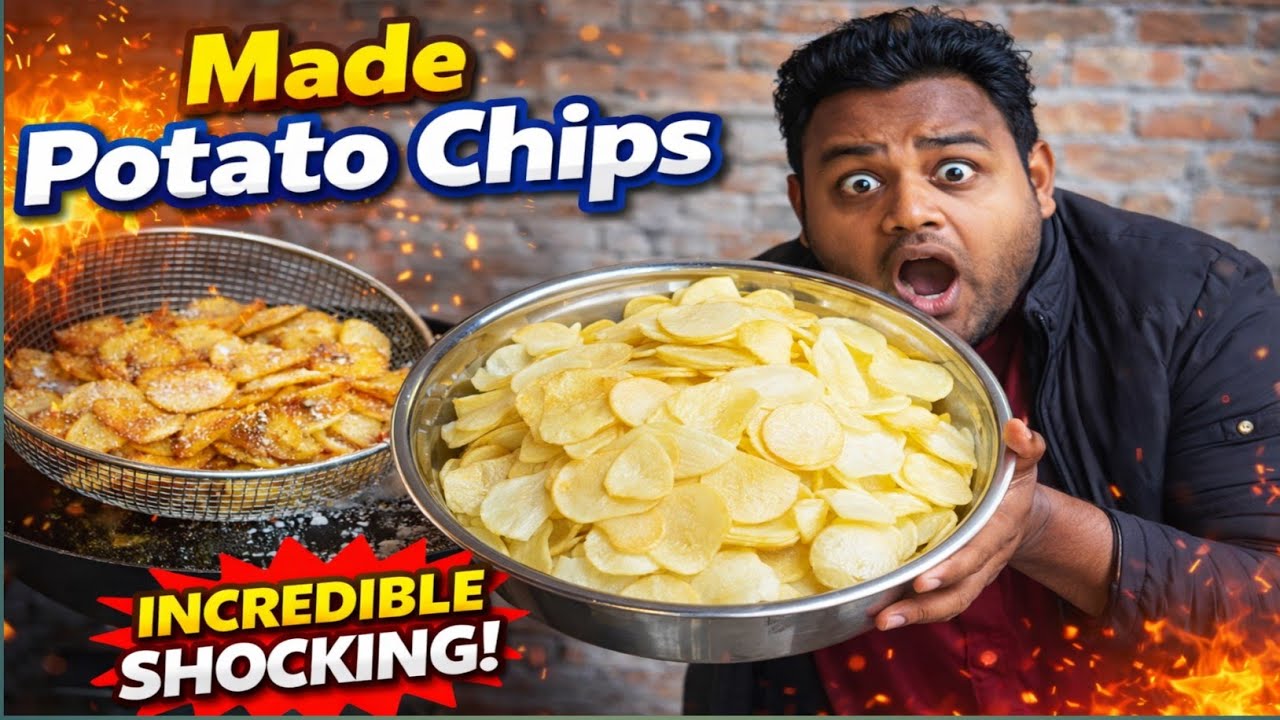 I made Potato Chips 🍟 Incredible Shocking #gaon #gaonvlog #vlog @Fanno.1-o9z 