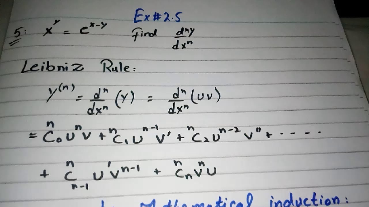 Nth Derivative/ Exercise 2.5/Part 5/Calculus with Analytic Geometry  by SM YUSUF.