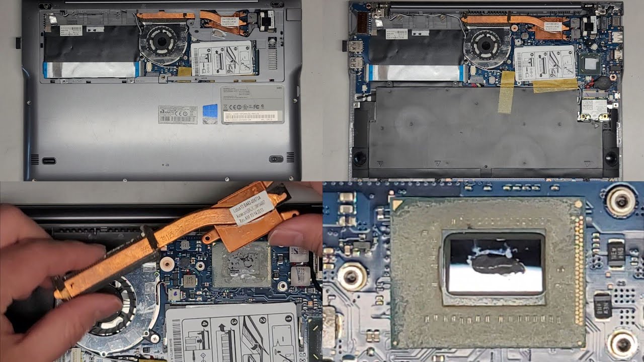 Samsung NP540U3C NP540U3C-A01US Disassembly CPU Heatsink Replacement Thermal Paste Application