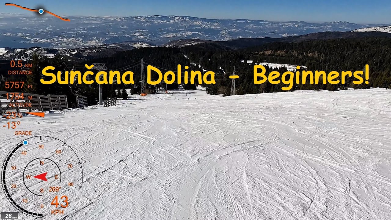 [4K] Skiing Kopaonik, Sunčana Dolina from Pančićev Vrh - Staze 1, 1a, 1b & 1c, Serbia, GoPro HERO10