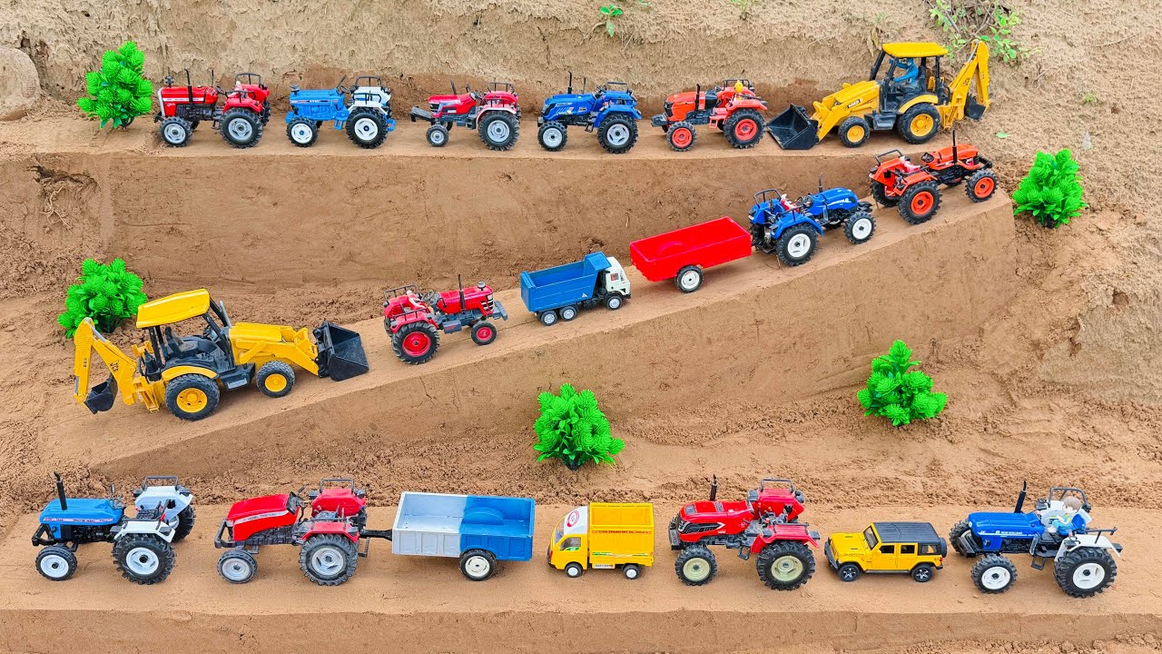 Mini tractor trolley parking video | jcb tractor video | tractor gadi | jcb cartoon 