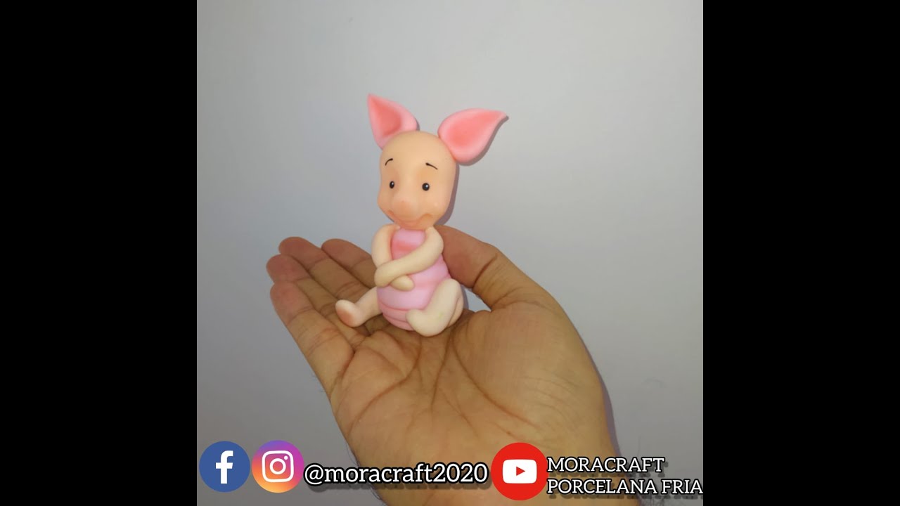 cerdito en porcelana fria paso a paso -puerquito de Winnie pooh
