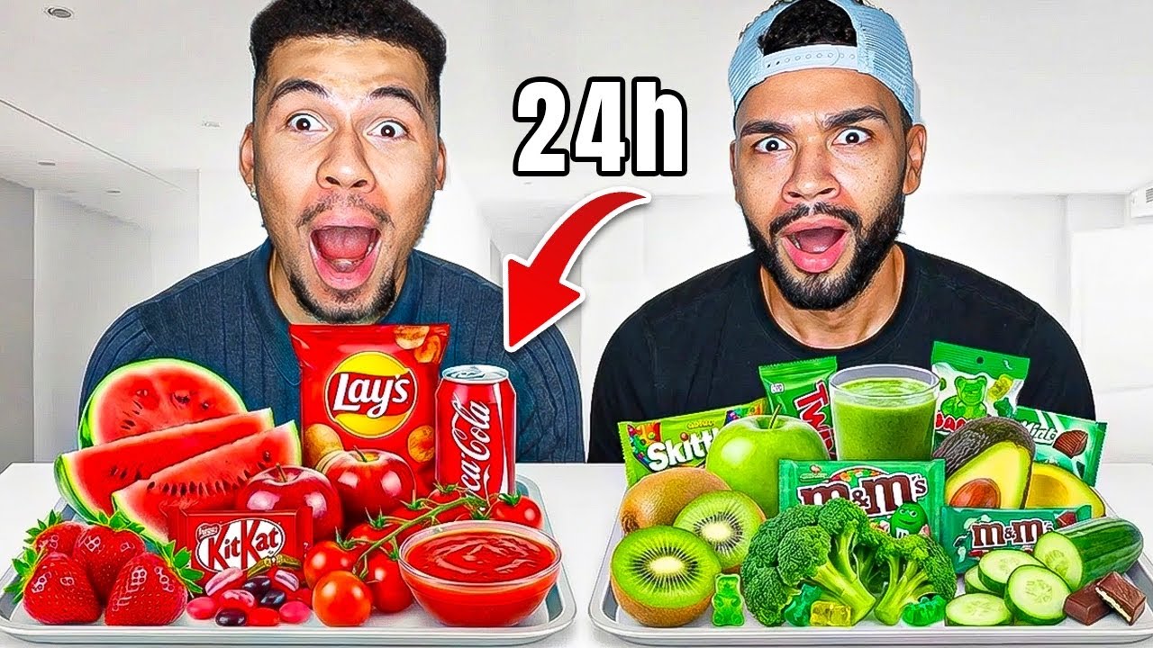 NUR ROTES VS GRÜNES ESSEN FÜR 24 STUNDEN!