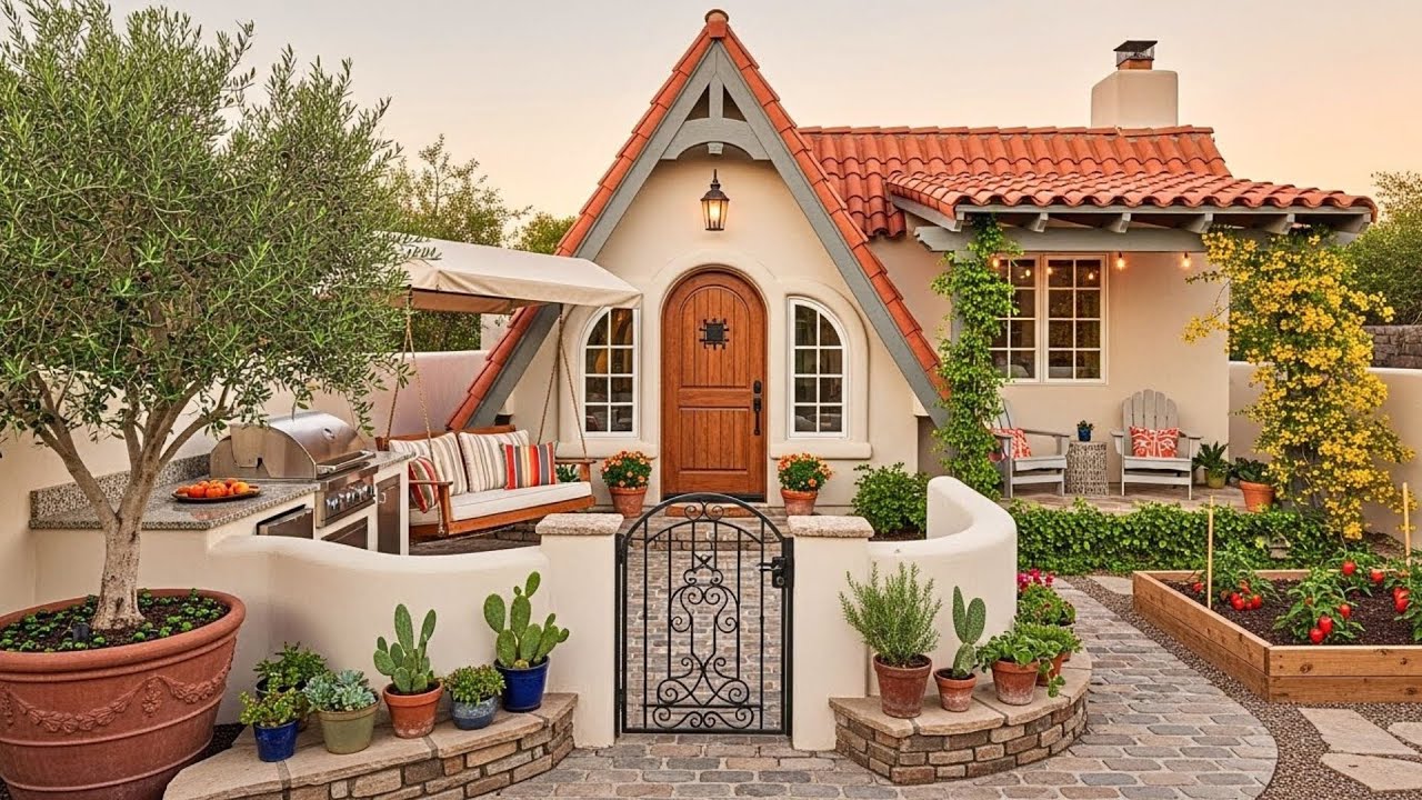 46 Cozy Spanish Style Tiny Homes With Dreamy Garden Entrances