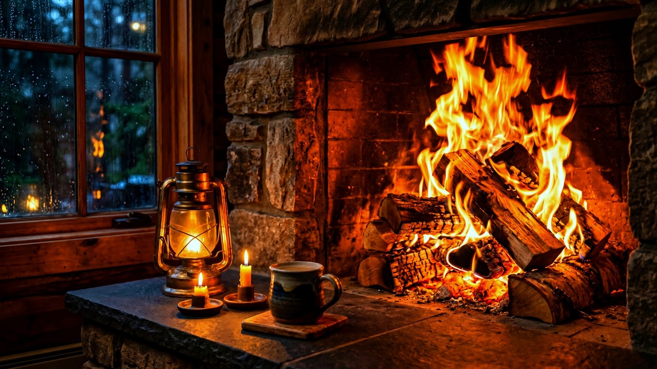 🔥 Evening Fireplace Calm: Relaxing Crackling Logs, Warm Glow and the Serenity of Total Peace
