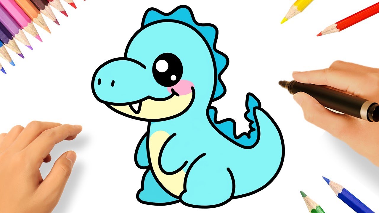 COMMENT DESSINER UN DINOSAURE MIGNON KAWAII 🦖