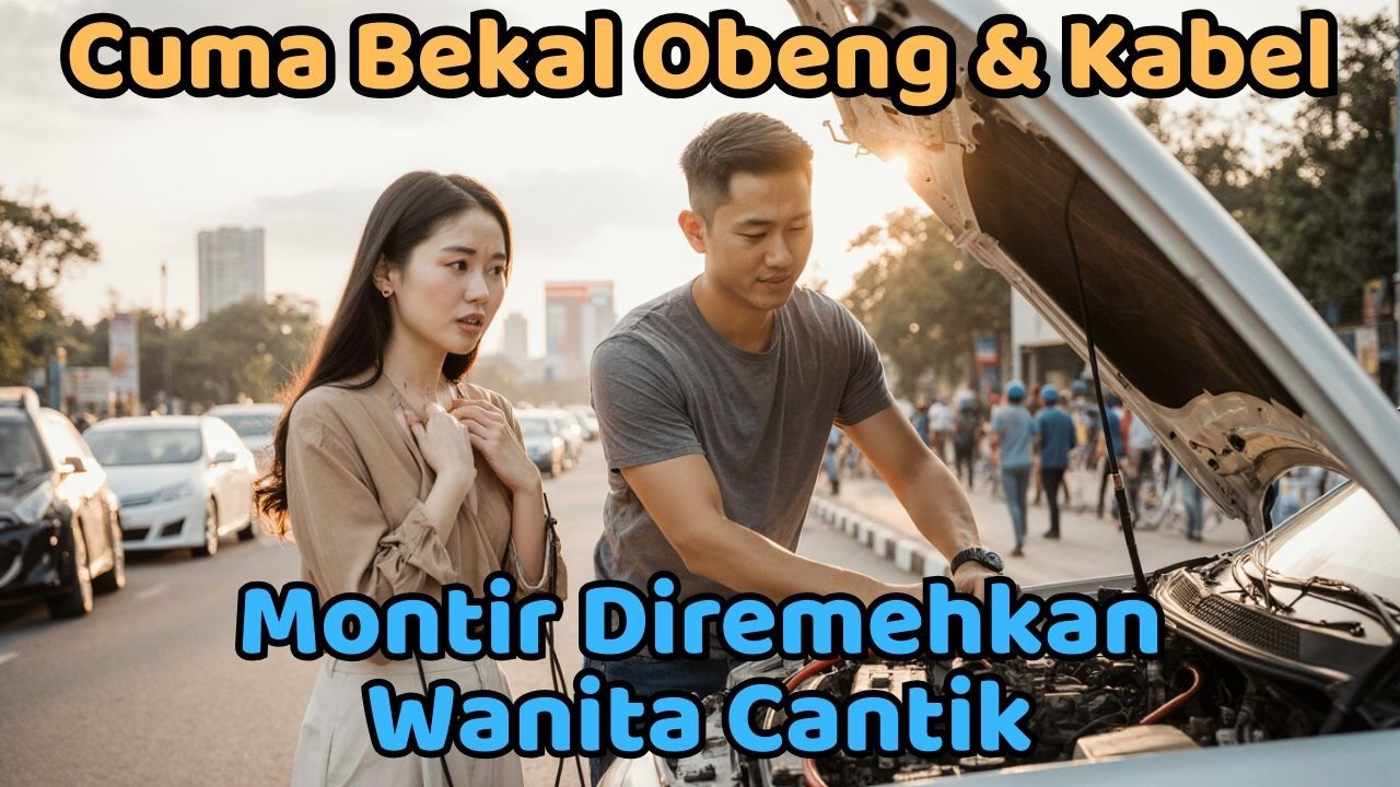 Montir Miskin Diremehkan Cewek Cantik, Cuma Obeng + Kabel Mobil Mogok Hidup Lagi!