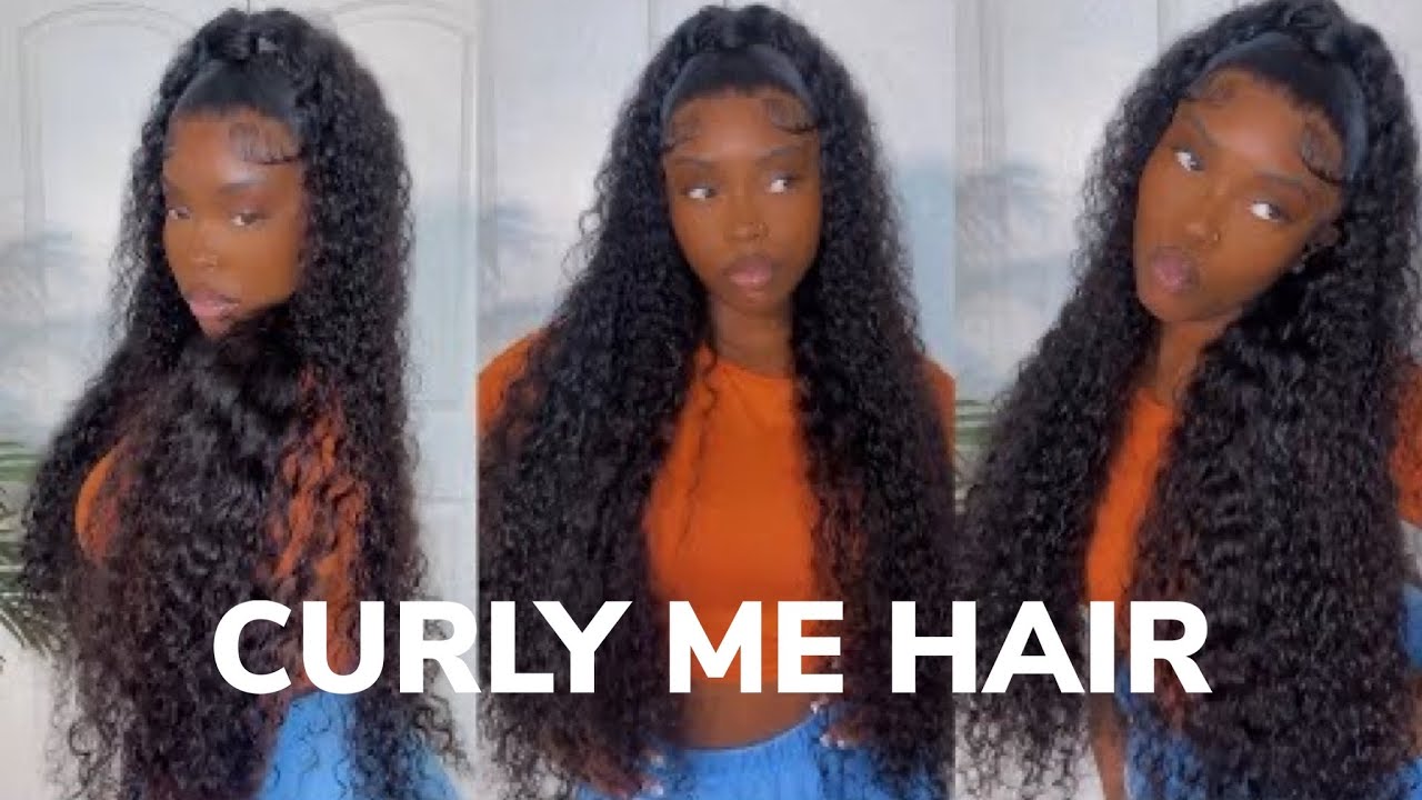BOMB 30” HALF UP HALF DOWN WATER WAVE WIG INSTALL | ft Curly Me Hair